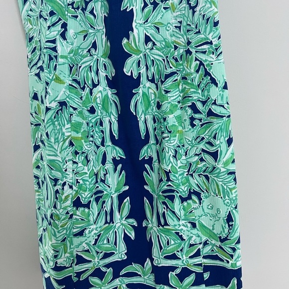 Lilly Pulitzer Blue & Green Bamboo Shift Dress. Size 10 - Picture 4 of 15